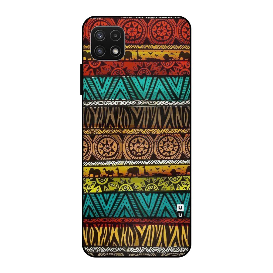 African Design Pattern Metal Back Case for Galaxy A22 5G