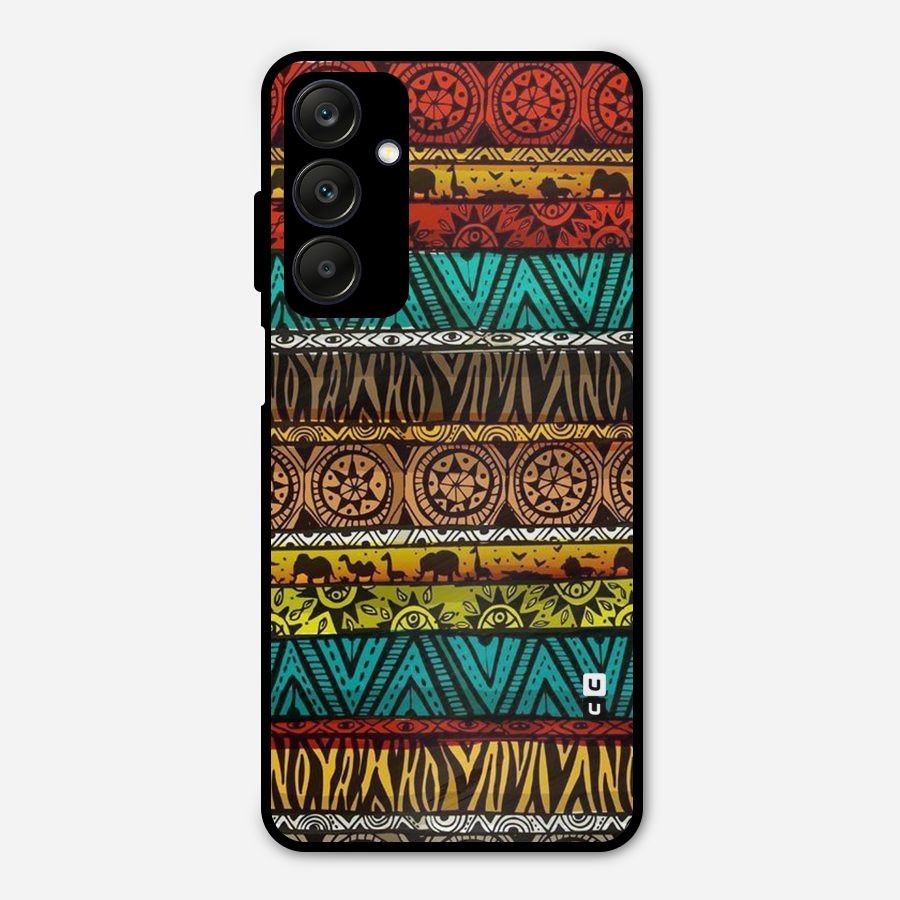 African Design Pattern Metal Back Case for Galaxy A25 5G