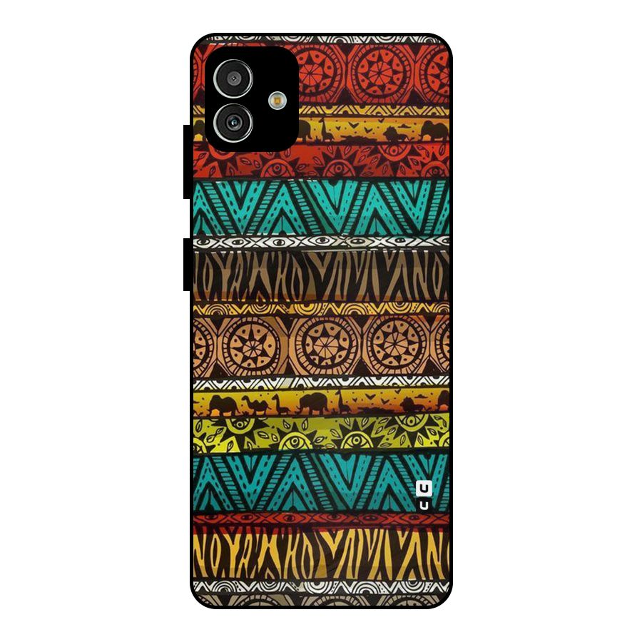 African Design Pattern Metal Back Case for Galaxy M13 5G