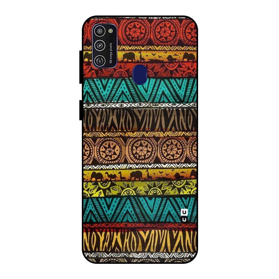 African Design Pattern Metal Back Case for Galaxy M21