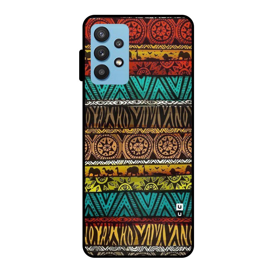 African Design Pattern Metal Back Case for Galaxy M32 5G