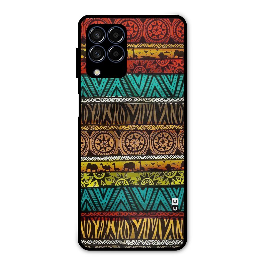 African Design Pattern Metal Back Case for Galaxy M53 5G
