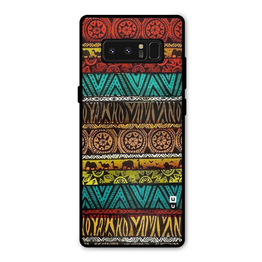African Design Pattern Metal Back Case for Galaxy Note 8