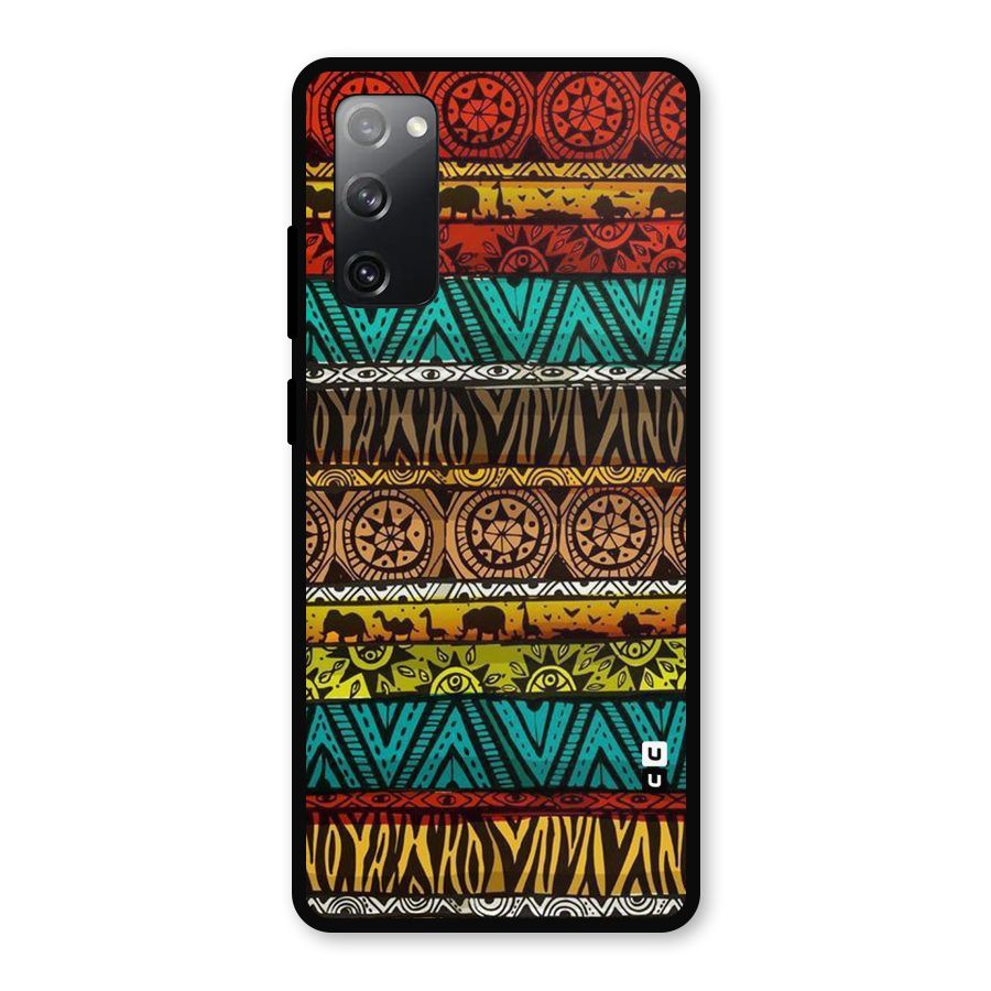African Design Pattern Metal Back Case for Galaxy S20 FE