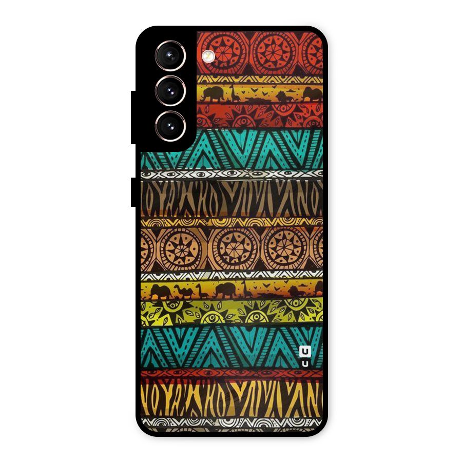African Design Pattern Metal Back Case for Galaxy S21 5G