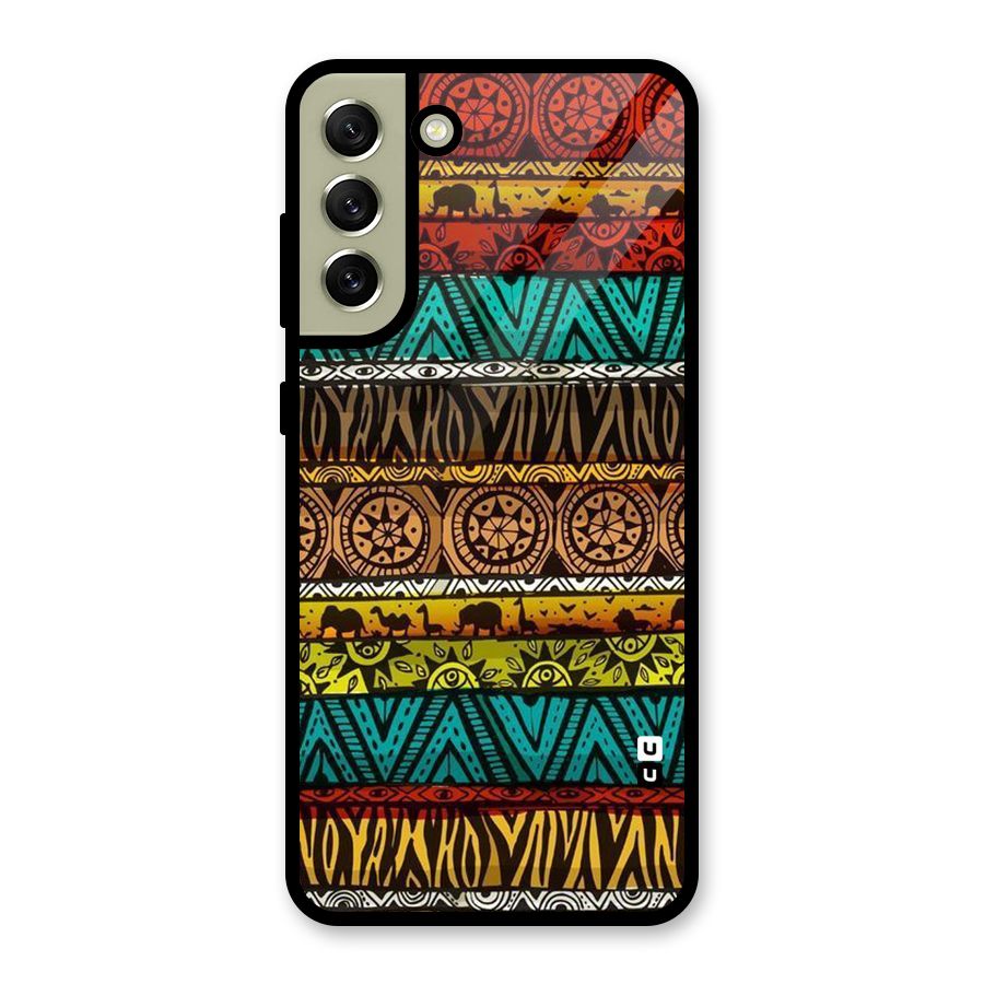 African Design Pattern Metal Back Case for Galaxy S21 FE 5G (2023)