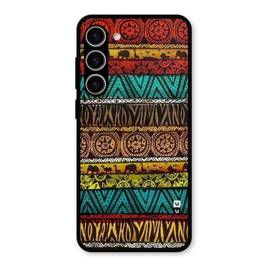 African Design Pattern Metal Back Case for Galaxy S23 Plus