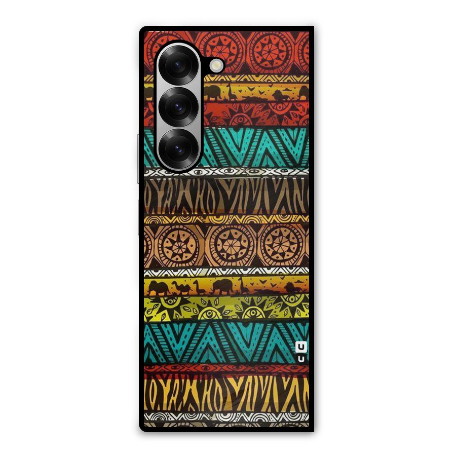 African Design Pattern Metal Back Case for Galaxy Z Fold6