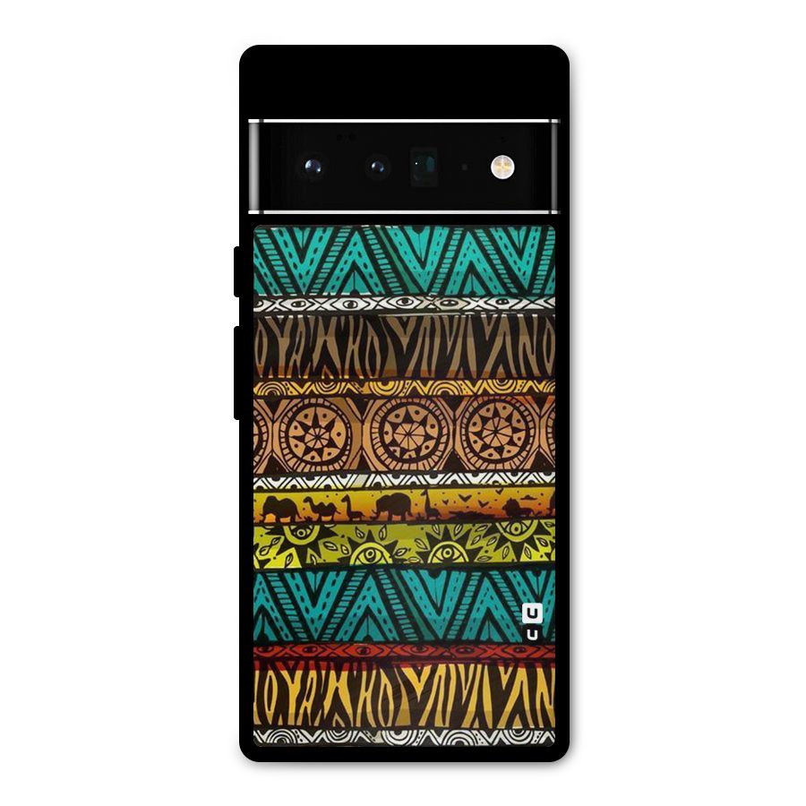 African Design Pattern Metal Back Case for Google Pixel 6 Pro
