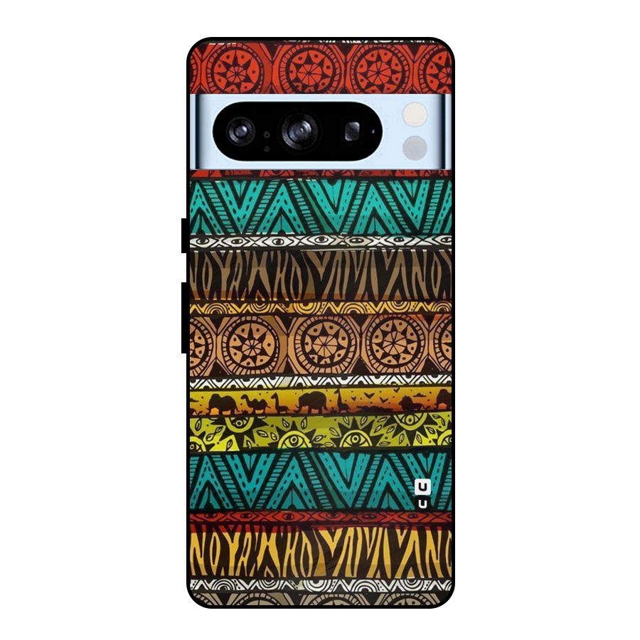African Design Pattern Metal Back Case for Google Pixel 8 Pro