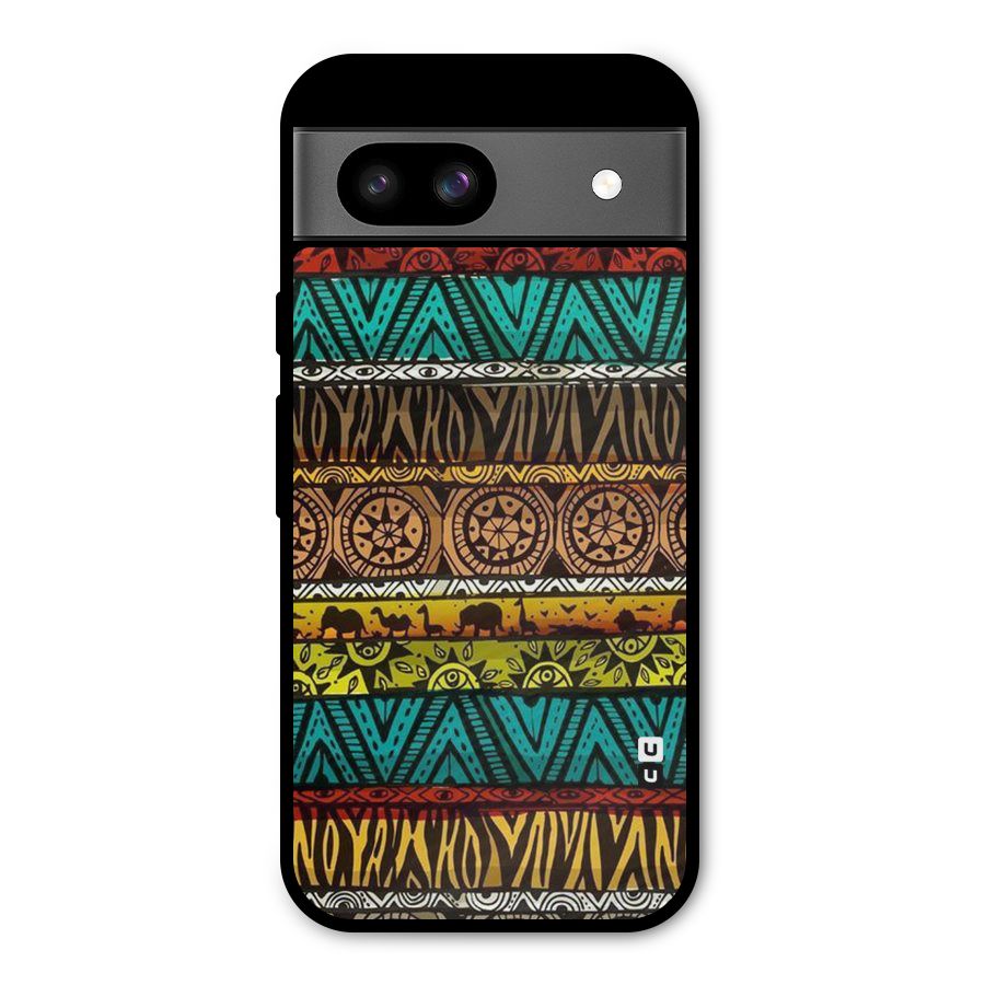 African Design Pattern Metal Back Case for Google Pixel 8a