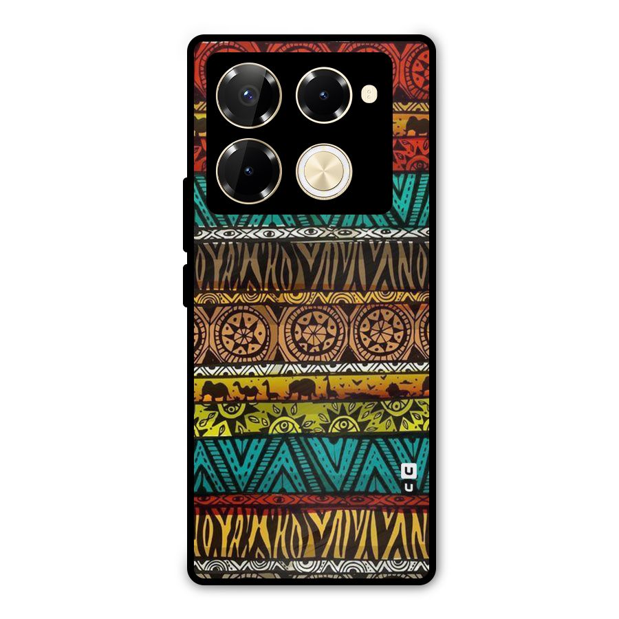 African Design Pattern Metal Back Case for Infinix Note 40 Pro Plus
