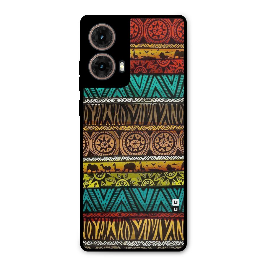 African Design Pattern Metal Back Case for Moto G85