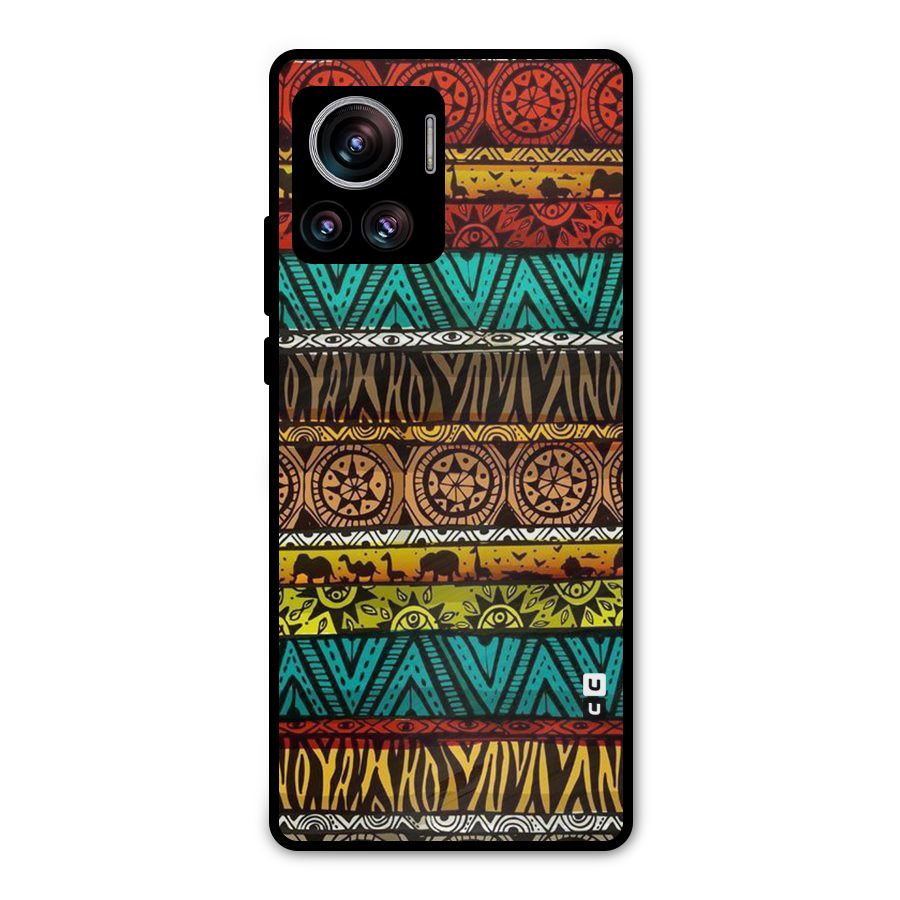 African Design Pattern Metal Back Case for Motorola Edge 30 Ultra