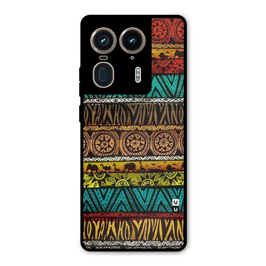 African Design Pattern Metal Back Case for Motorola Edge 50 Ultra