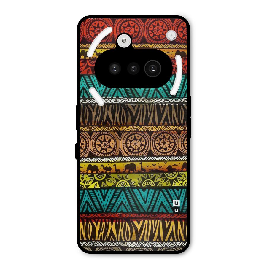 African Design Pattern Metal Back Case for Nothing Phone 3a