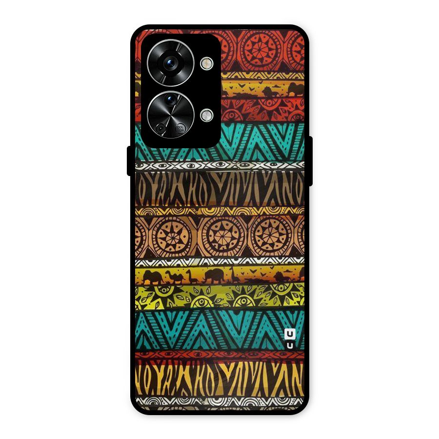 African Design Pattern Metal Back Case for OnePlus Nord 2T
