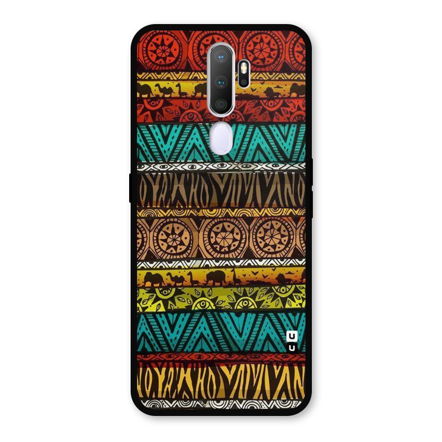 African Design Pattern Metal Back Case for Oppo A9 (2020)