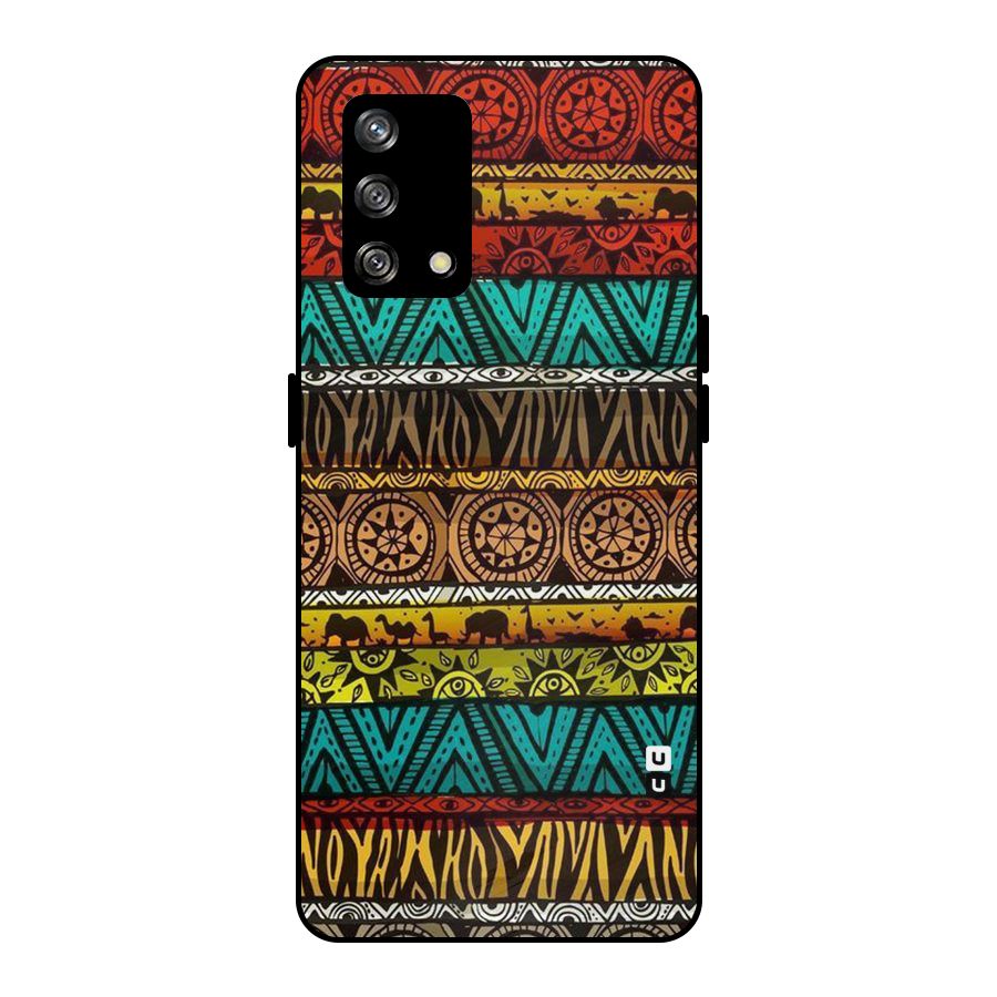 African Design Pattern Metal Back Case for Oppo F19