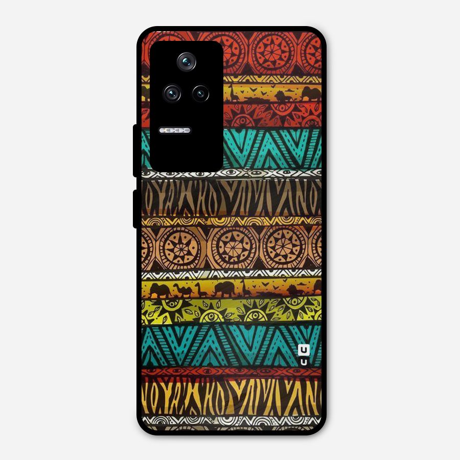 African Design Pattern Metal Back Case for Poco F4 5G