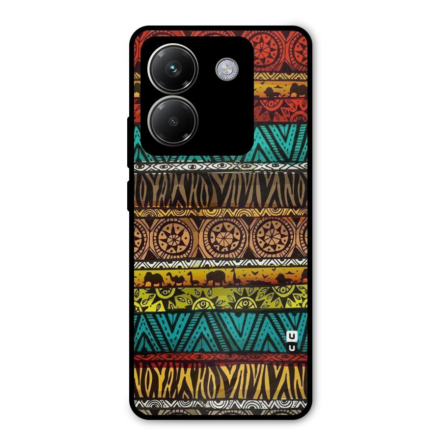 African Design Pattern Metal Back Case for Poco M7 Pro 5G