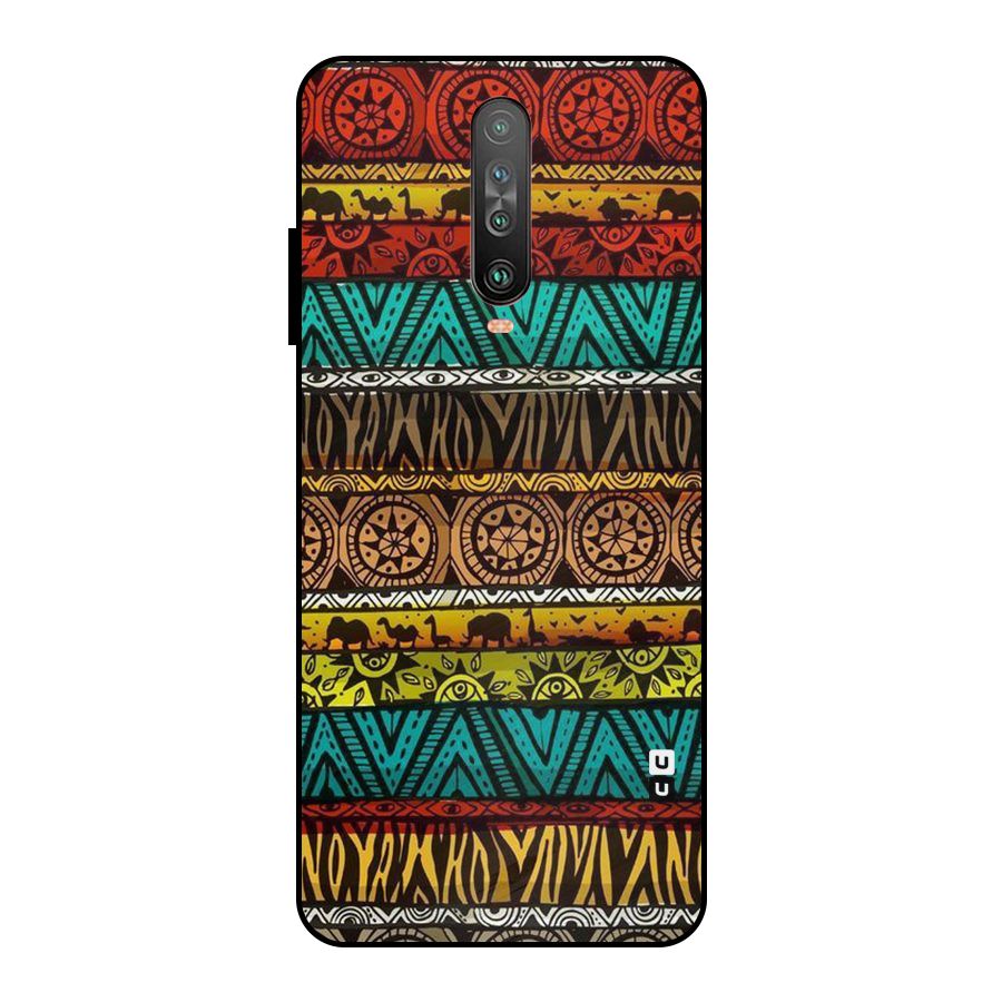 African Design Pattern Metal Back Case for Poco X2