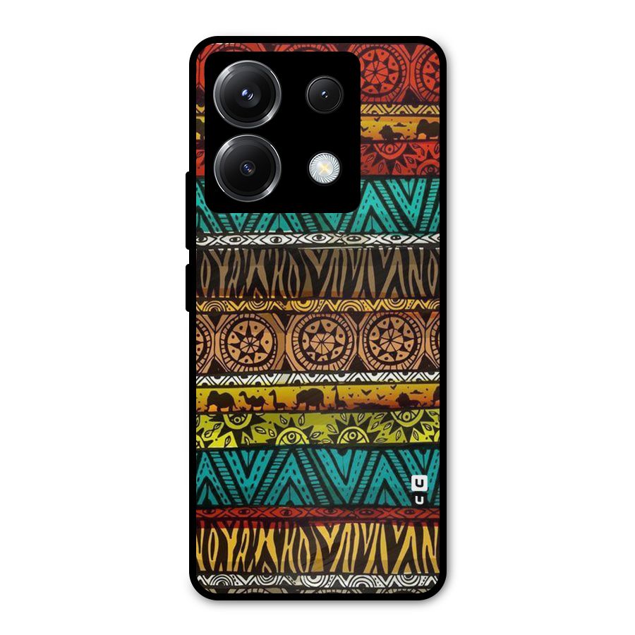 African Design Pattern Metal Back Case for Poco X6