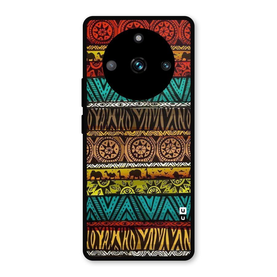 African Design Pattern Metal Back Case for Realme 11 Pro