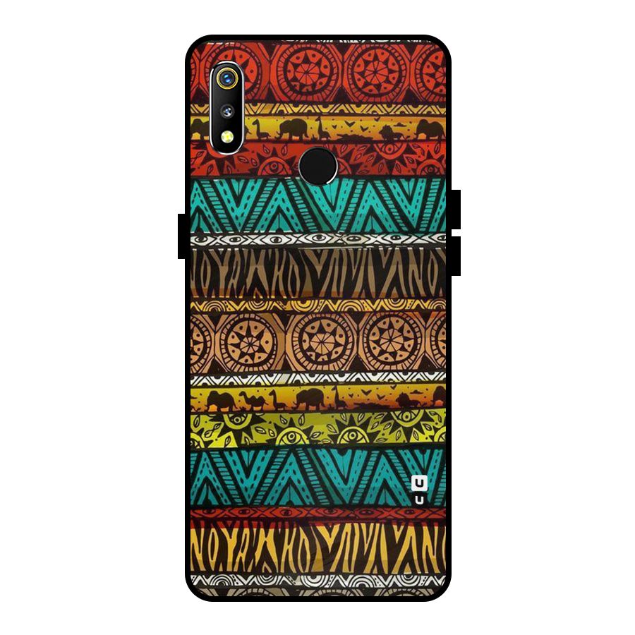 African Design Pattern Metal Back Case for Realme 3i