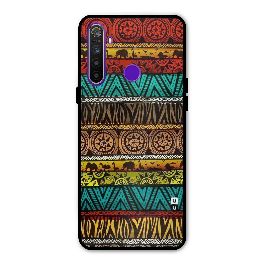 African Design Pattern Metal Back Case for Realme 5