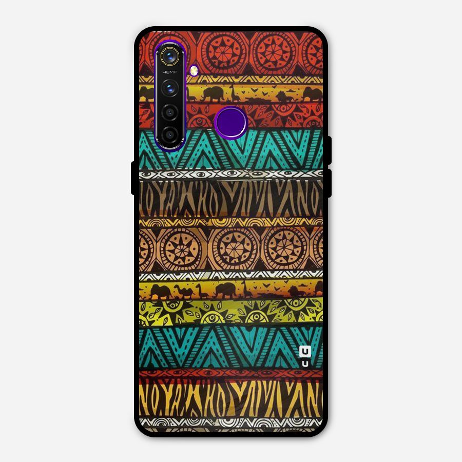 African Design Pattern Metal Back Case for Realme 5 Pro