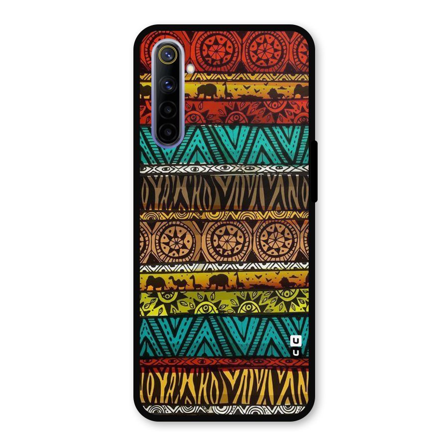 African Design Pattern Metal Back Case for Realme 6i