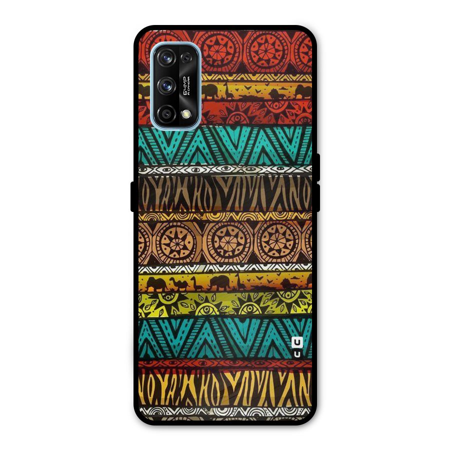 African Design Pattern Metal Back Case for Realme 7 Pro