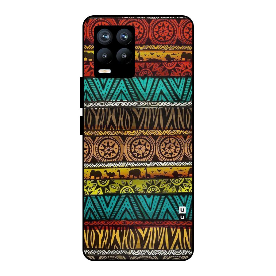 African Design Pattern Metal Back Case for Realme 8 Pro