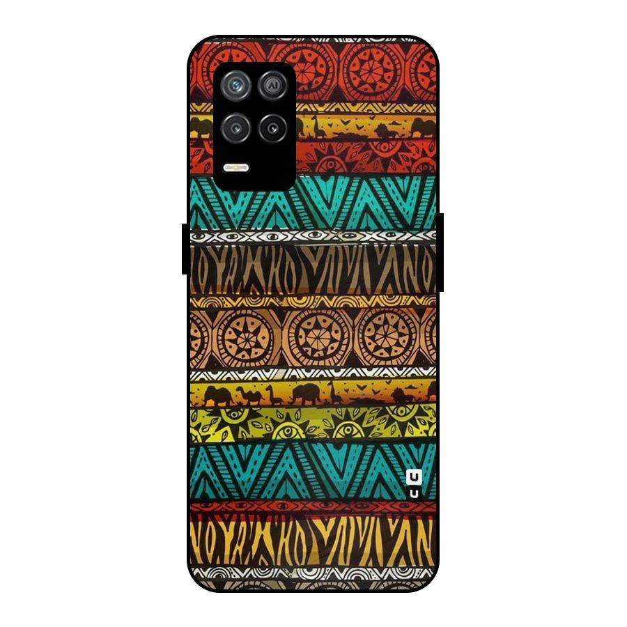 African Design Pattern Metal Back Case for Realme 9 5G