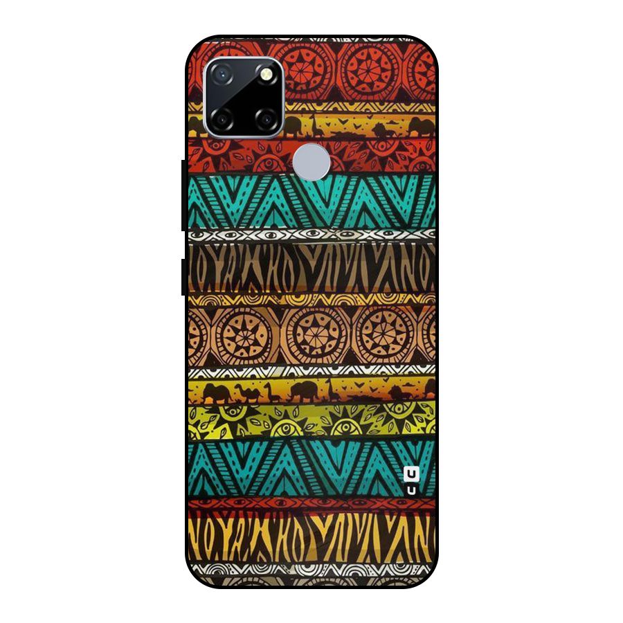 African Design Pattern Metal Back Case for Realme Narzo 30A