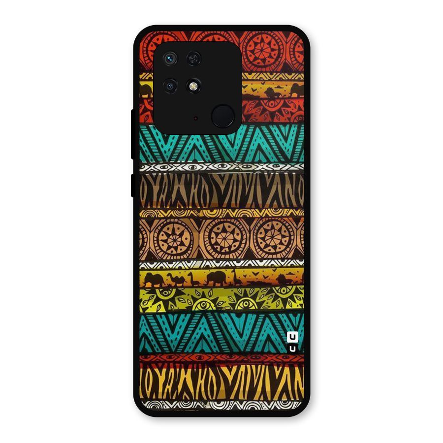 African Design Pattern Metal Back Case for Redmi 10 Power
