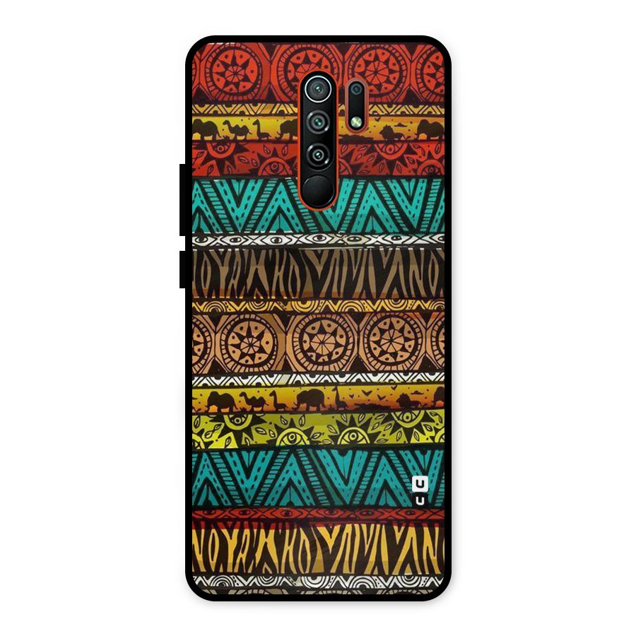 African Design Pattern Metal Back Case for Redmi 9 Prime