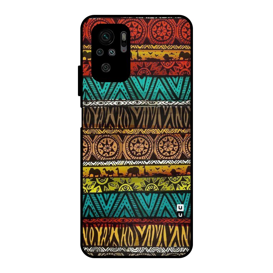 African Design Pattern Metal Back Case for Redmi Note 10S