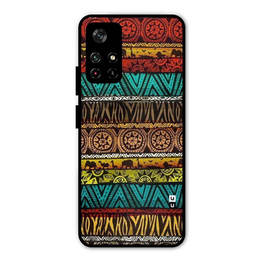 African Design Pattern Metal Back Case for Redmi Note 11T 5G