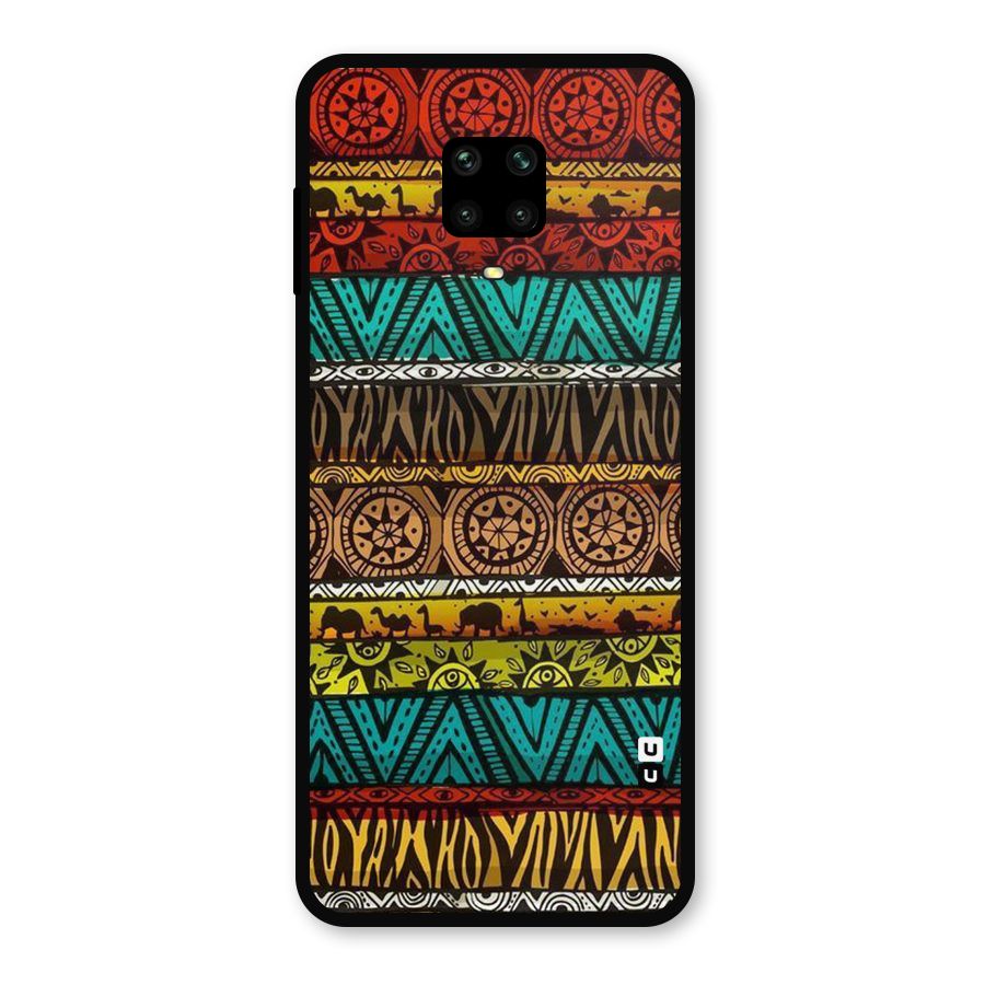 African Design Pattern Metal Back Case for Redmi Note 9 Pro