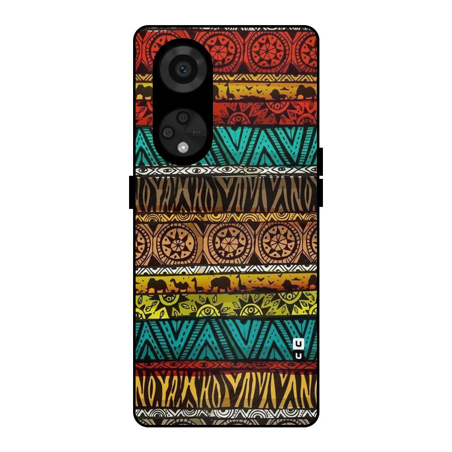 African Design Pattern Metal Back Case for Reno8 T 5G