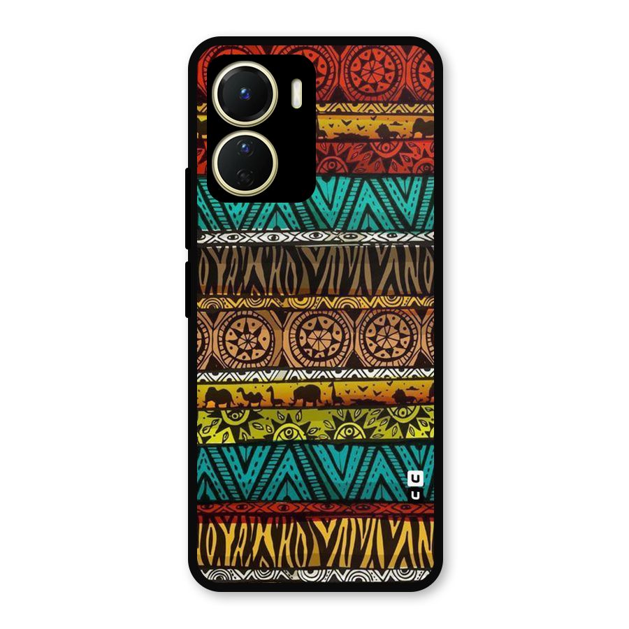 African Design Pattern Metal Back Case for Vivo T2x