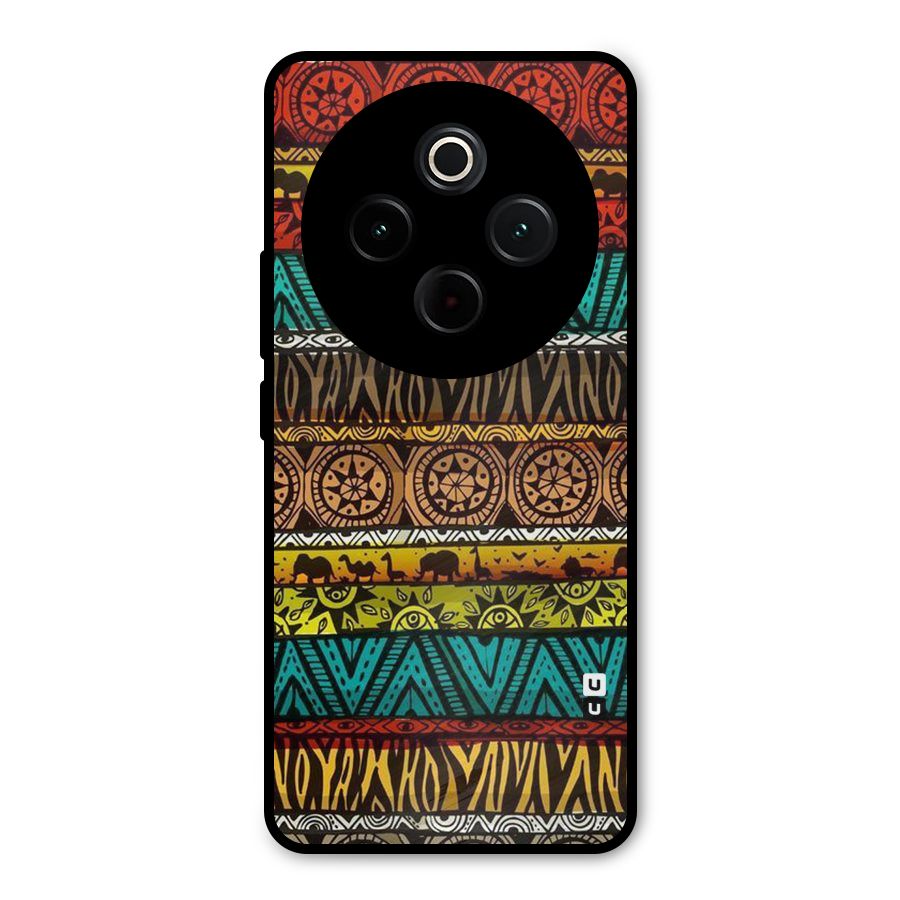 African Design Pattern Metal Back Case for Vivo T4