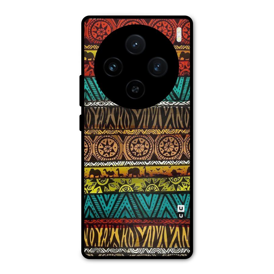 African Design Pattern Metal Back Case for Vivo X100