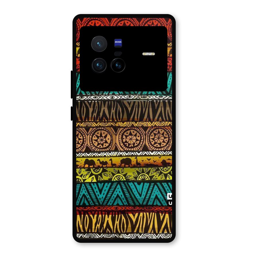 African Design Pattern Metal Back Case for Vivo X80