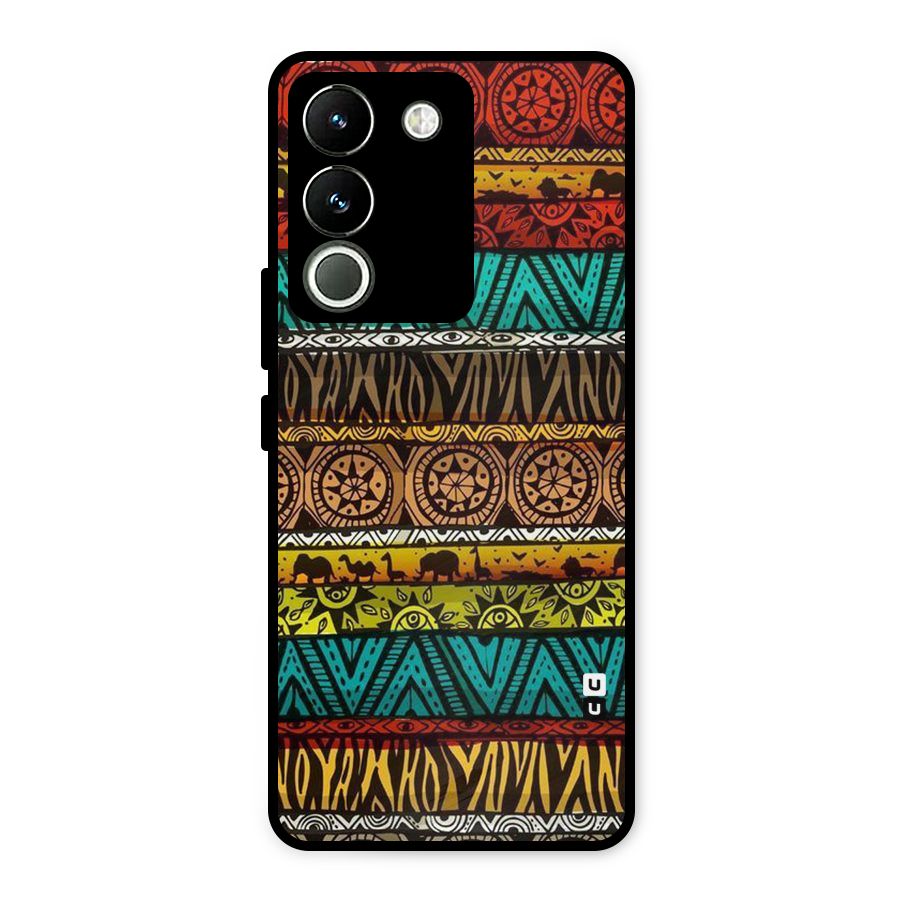 African Design Pattern Metal Back Case for Vivo Y200