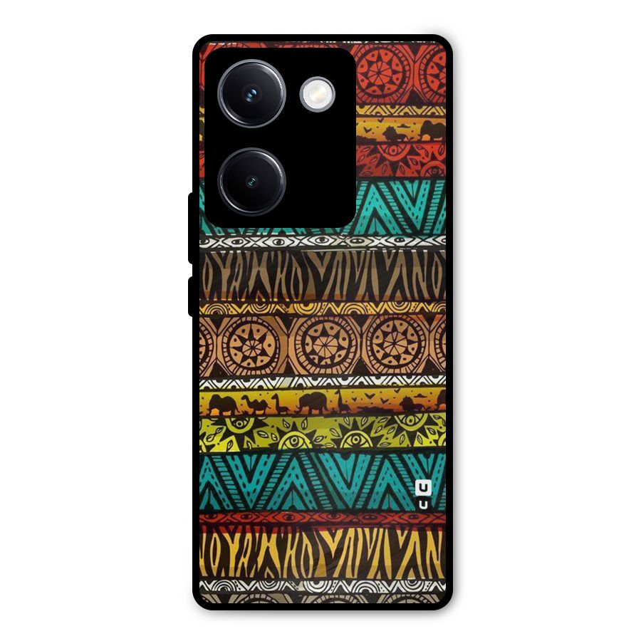 African Design Pattern Metal Back Case for Vivo Y300 Plus