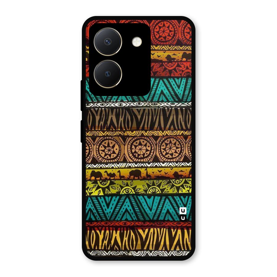 African Design Pattern Metal Back Case for Vivo Y36