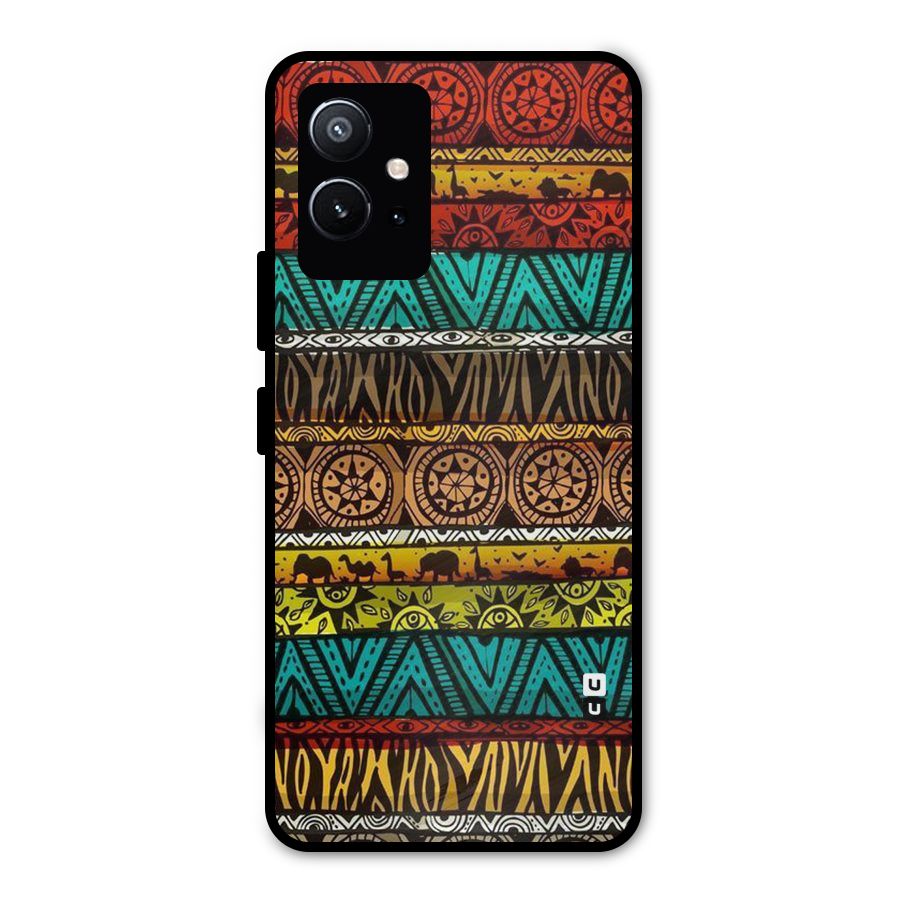 African Design Pattern Metal Back Case for Vivo Y75 5G